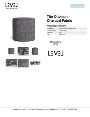 Tear Sheet: Tito Ottoman - Charcoal Fabric