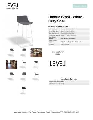 Tear Sheet: Umbria Stool - White - Grey Shell 