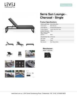 Tear Sheet: Serra Sun Lounge - Charcoal - Single