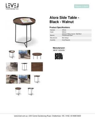 Tear Sheet: Alora Side Table - Black - Walnut