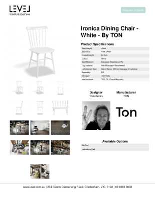 Tear Sheet: Ironica Dining Chair - White - by TON
