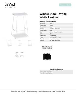 Tear Sheet: Winnie Stool - White - White Leather 