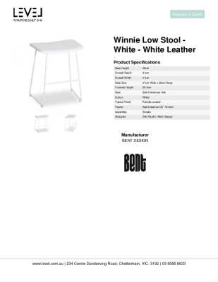 Tear Sheet: Winnie Low Stool - White - White Leather
