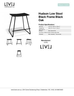 Tear Sheet: Hudson Low Stool Black Frame Black Oak