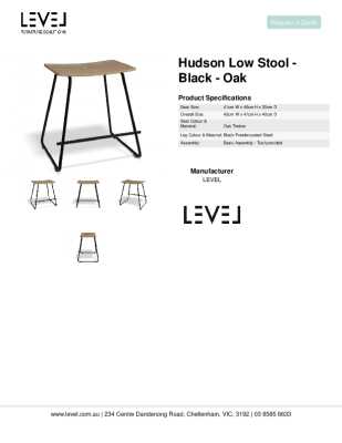 Tear Sheet: Hudson Low Stool - Black - Oak