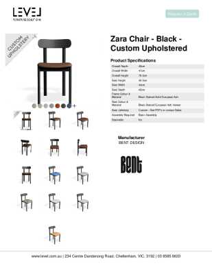 Tear Sheet: Zara Chair - Black - Custom Upholstered