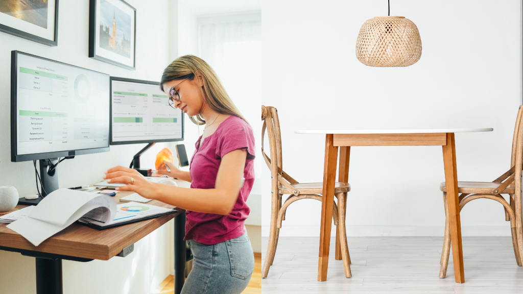 desk and table