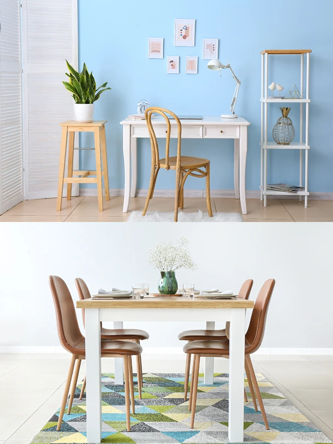 desk and table